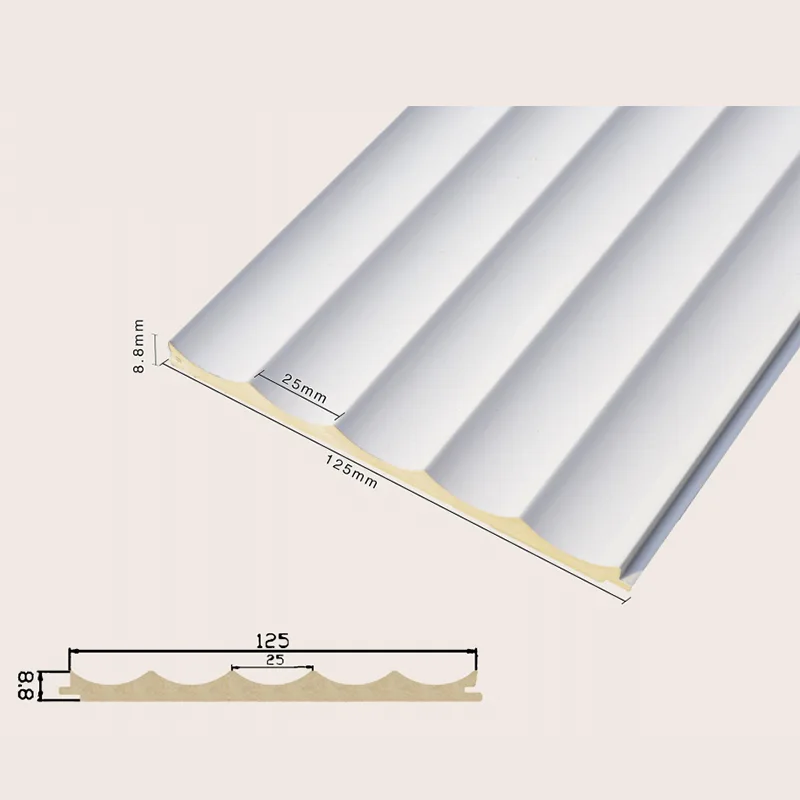 125 Pannello a parete massiccio scanalato a 5 griglie da incasso