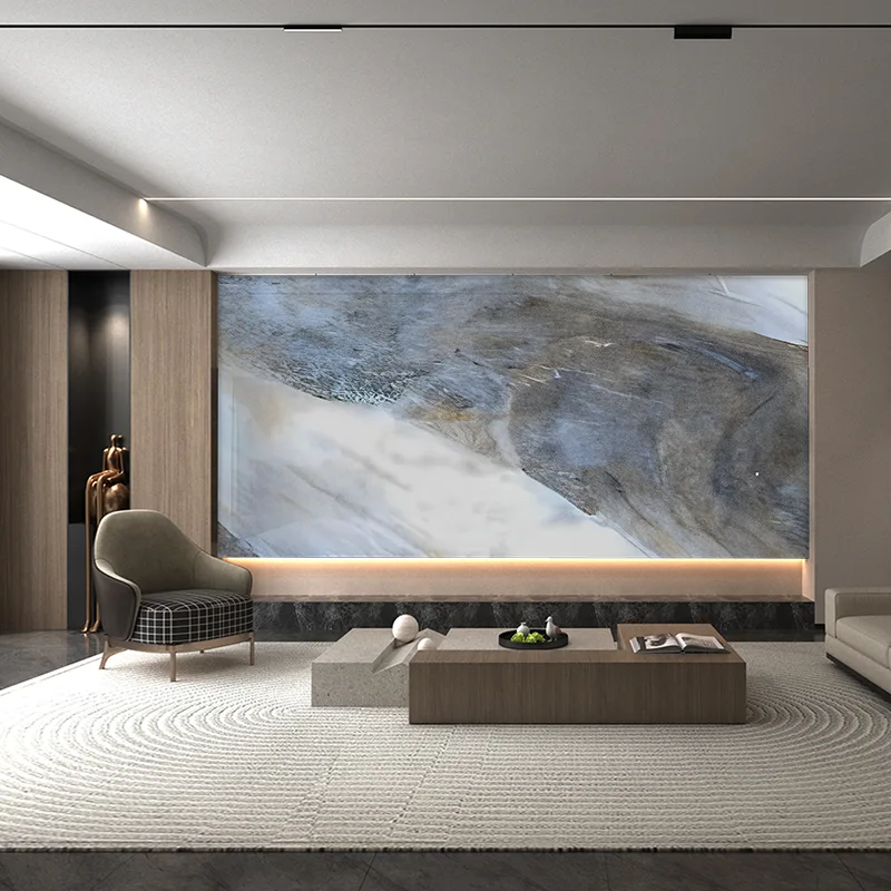 Pannello da parete con sfondo in marmo serie Amazon Green e Blue